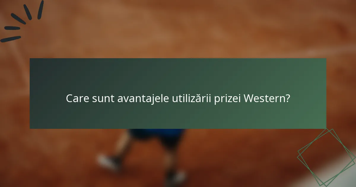 Care sunt avantajele utilizării prizei Western?
