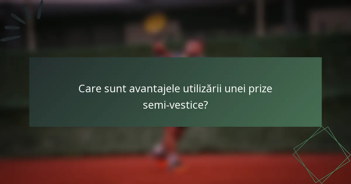 Care sunt avantajele utilizării unei prize semi-vestice?