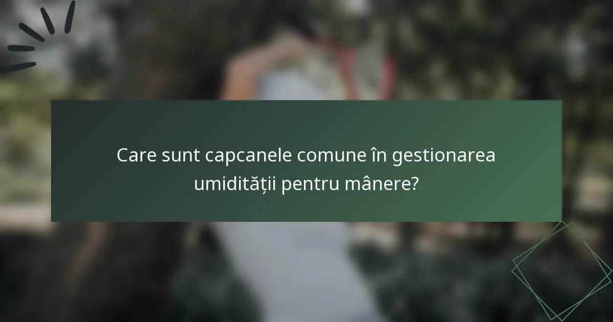 Care sunt capcanele comune în gestionarea umidității pentru mânere?