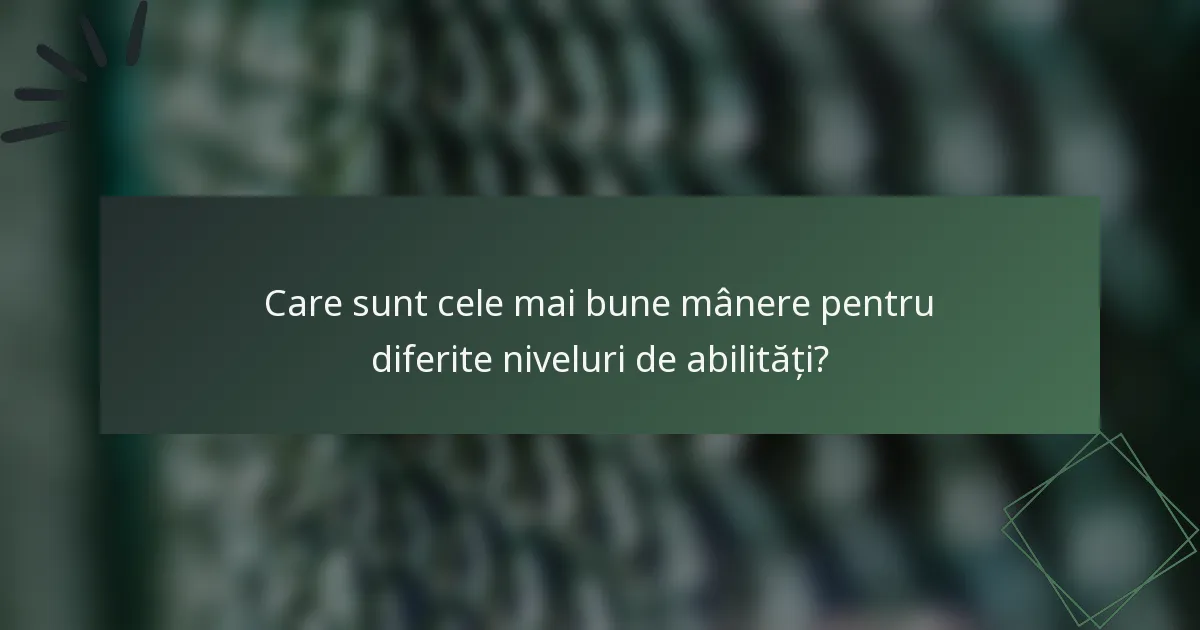 Care sunt cele mai bune mânere pentru diferite niveluri de abilități?