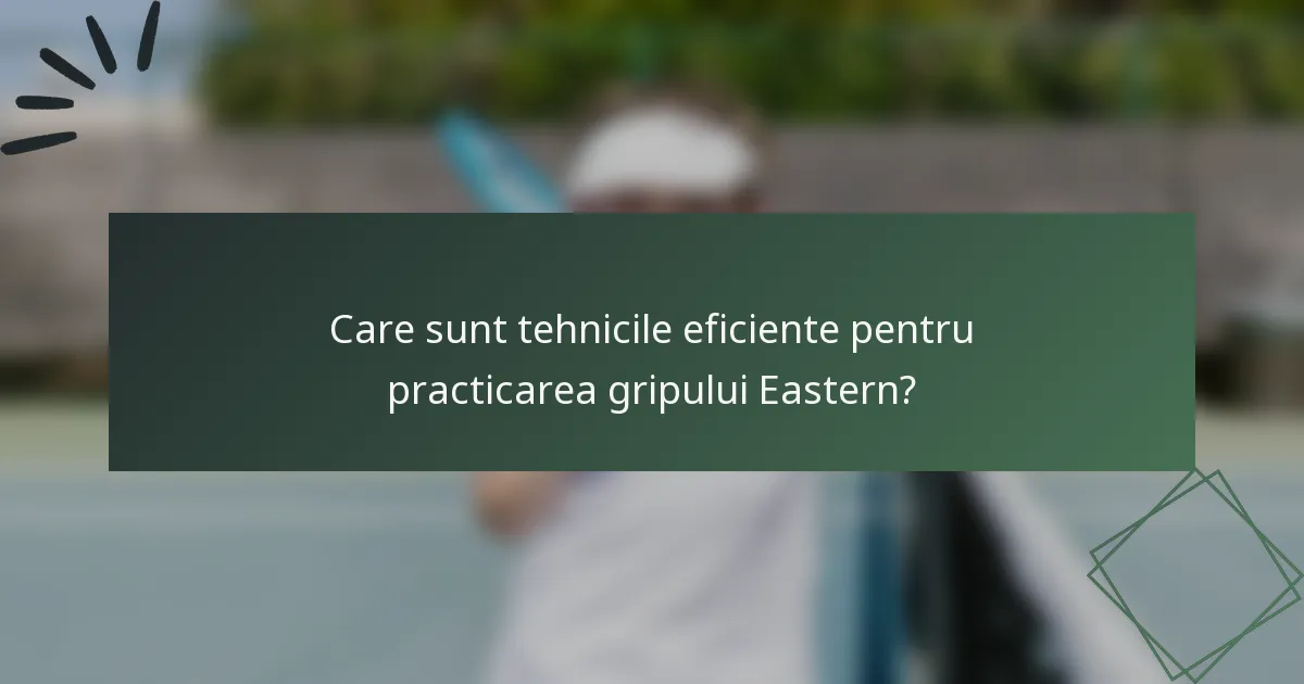 Care sunt tehnicile eficiente pentru practicarea gripului Eastern?