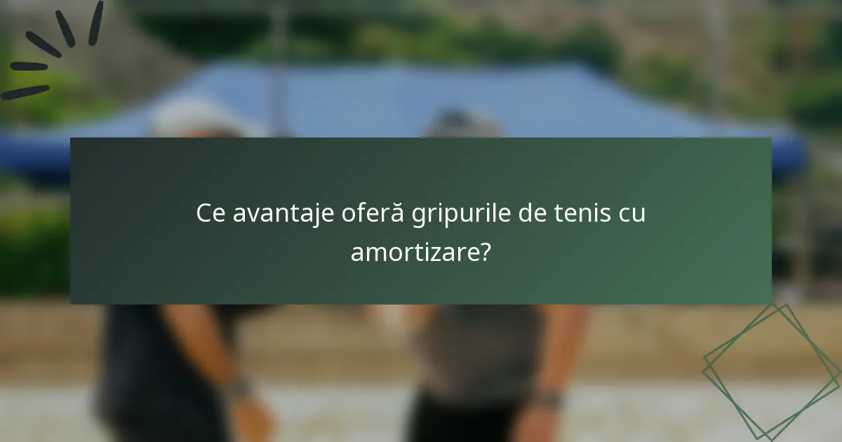 Ce avantaje oferă gripurile de tenis cu amortizare?