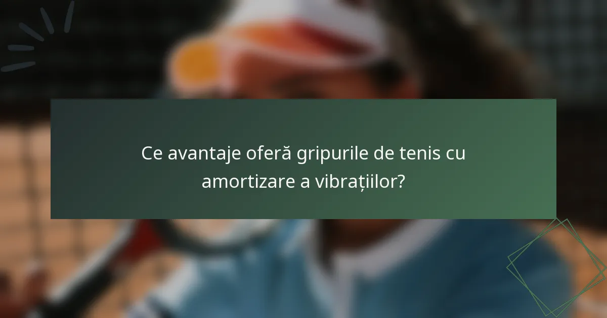 Ce avantaje oferă gripurile de tenis cu amortizare a vibrațiilor?