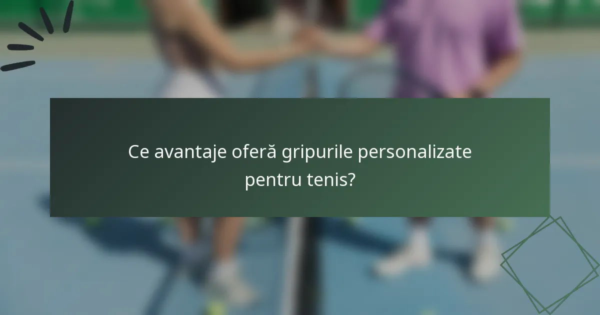 Ce avantaje oferă gripurile personalizate pentru tenis?