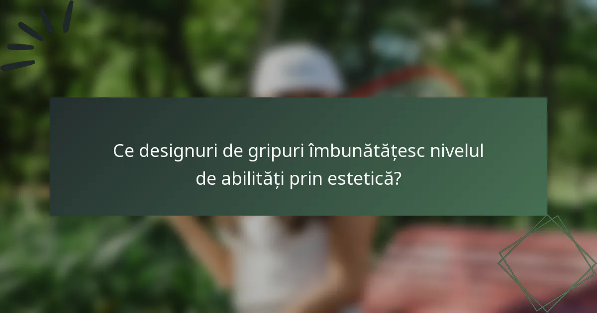 Ce designuri de gripuri îmbunătățesc nivelul de abilități prin estetică?