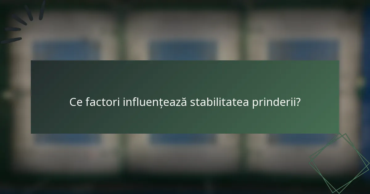 Ce factori influențează stabilitatea prinderii?