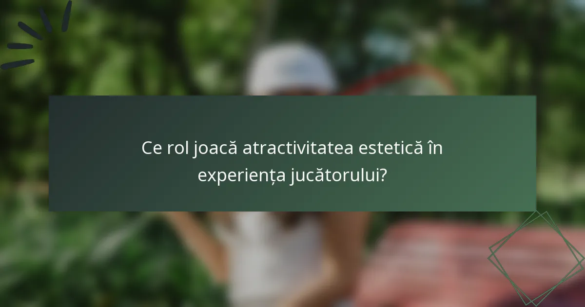 Ce rol joacă atractivitatea estetică în experiența jucătorului?