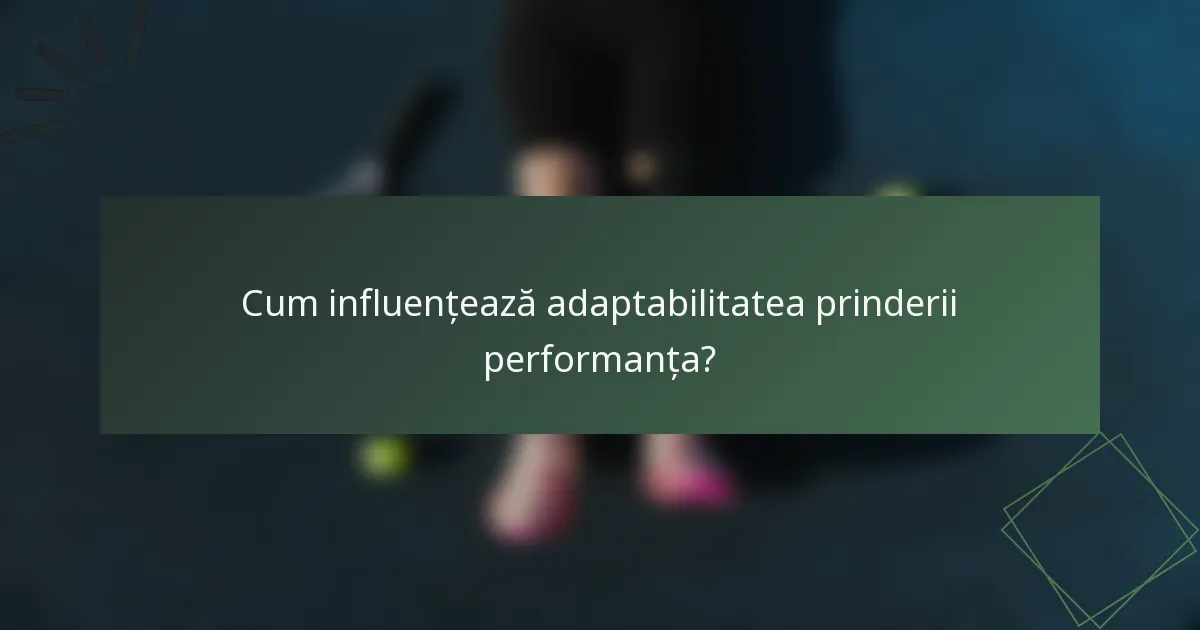 Cum influențează adaptabilitatea prinderii performanța?
