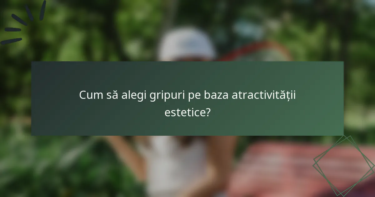 Cum să alegi gripuri pe baza atractivității estetice?